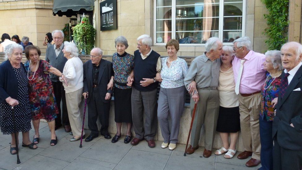 Surviving refugees at an annual reunion in London