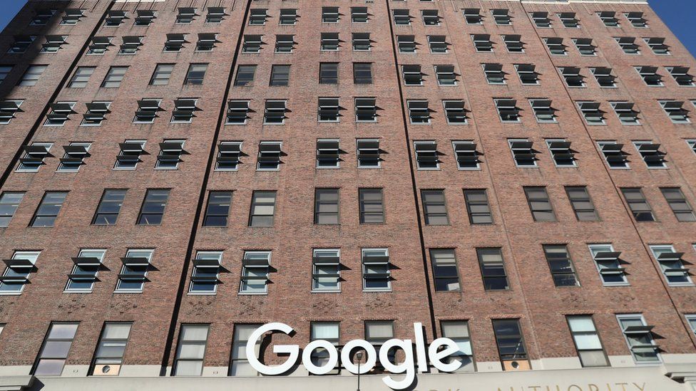 Google signage is seen at the Google headquarters in the Manhattan borough of New York City, New York, U.S., December 19, 2018
