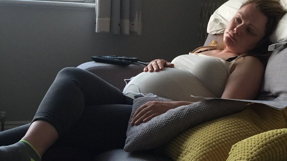 Rhiannon: relaxing when she was pregnant
