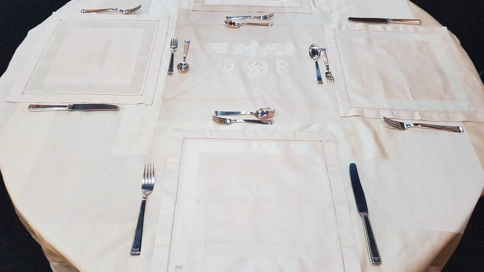 The Nazi Germany tablecloth and cutlery set