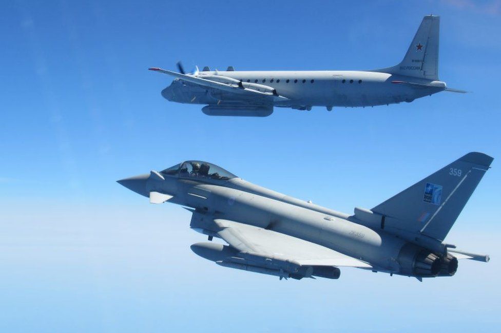 RAF Typhoon and Russian military aircraft