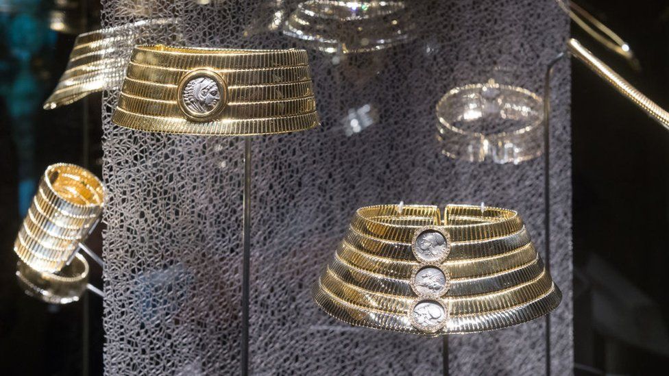 Bulgari jewels on display at the Kremlin Museum in Moscow in 2018