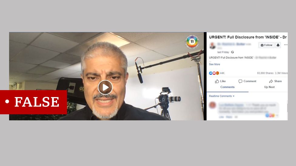 Screenshot of a Facebook video with Dr Buttar, known anti-vax activist