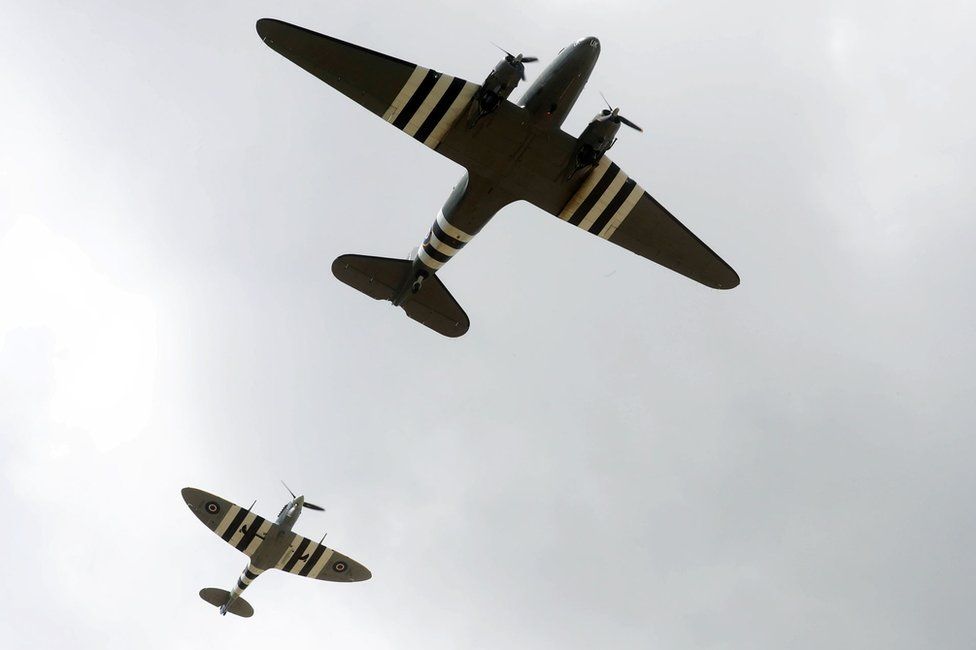 A flypast of period aircraft