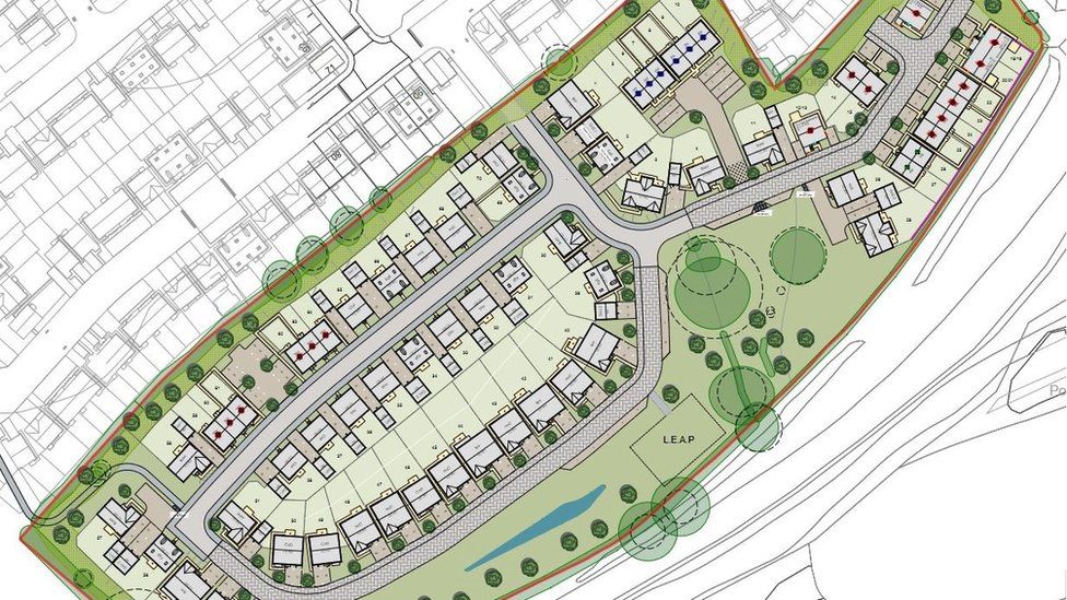 An illustration showing the plan for the houses