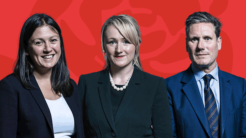 Labour leadership contenders Lisa Nandy, Rebecca Long-Bailey and Keir Starmer