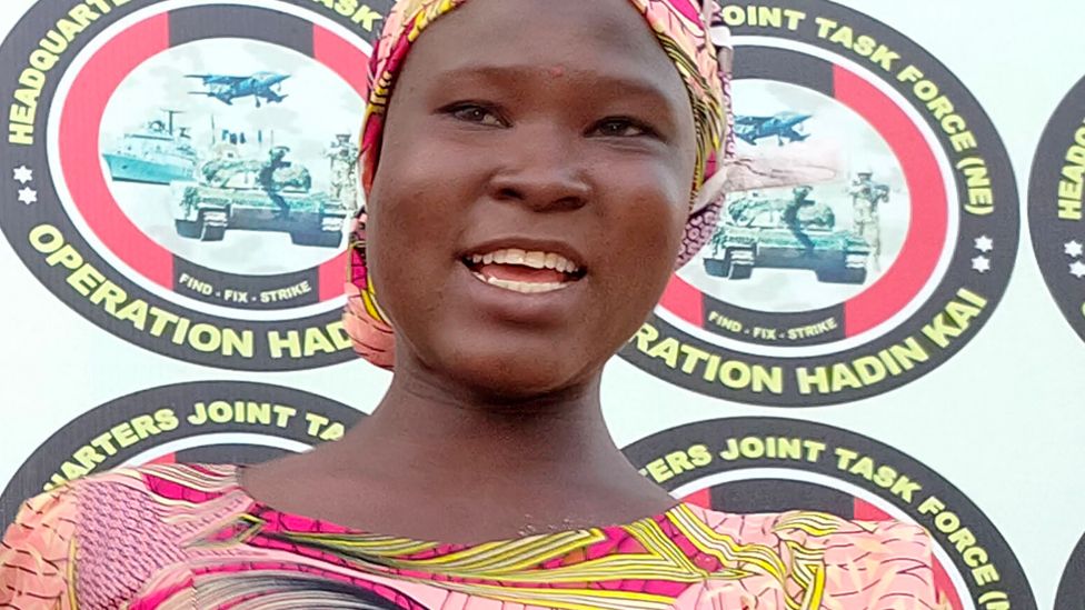 Mary Dauda pictured at Maimalari Barracks in Maiduguri, Nigeria - 21 June 2022