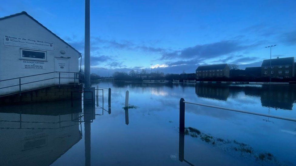 A flooding area in Malmesbury