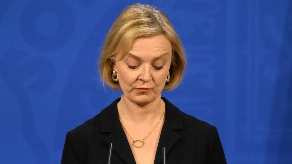 Prime Minister Liz Truss during a press conference in the briefing room at Downing Street