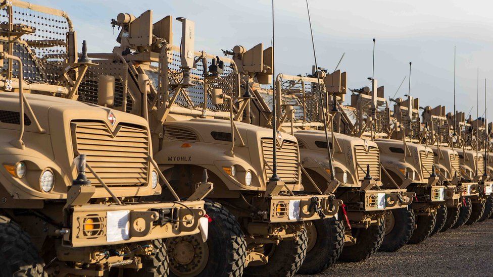 US MRAP vehicles in Afghanistan