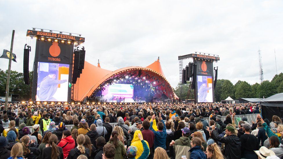 General view of main stage at 2019 Roskilde Festival