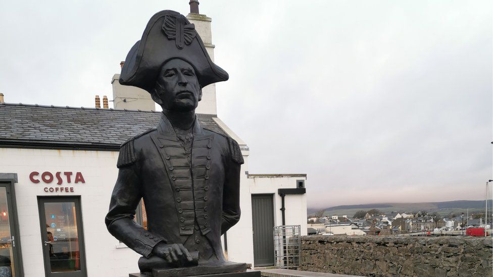 Captain John Quilliam bronze statue in Castletown