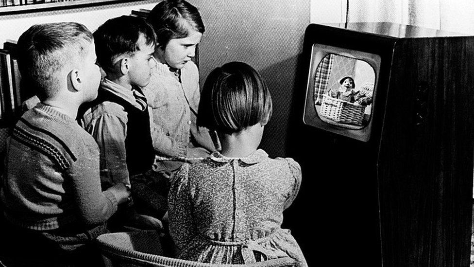 Children watching television