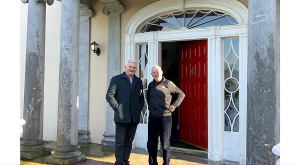 Stephen Walker with Kevin Neville, the current owner of Whitechurch House