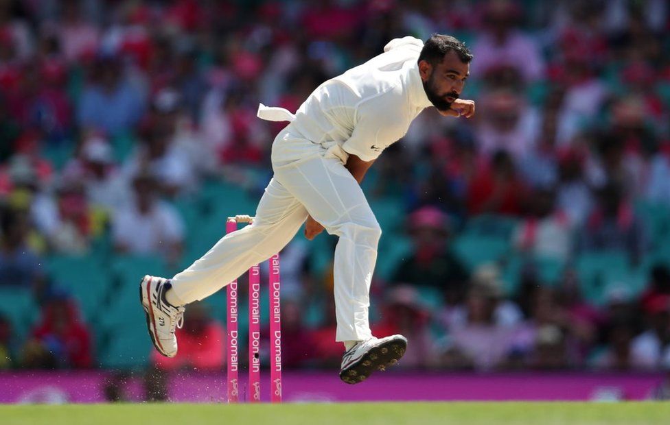 Mohammed Shami of India appeals for the wicket of Usman Khawaja of Australia during day four of the Third Test match in the series between Australia and India at Melbourne Cricket Ground on December 29, 2018 in Melbourne, Australia