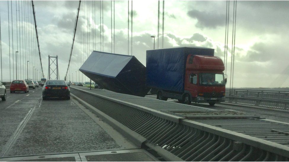 Man charged after lorry blown over on Forth Road Bridge BBC News