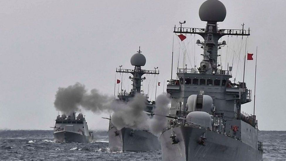 South Korean navy drills