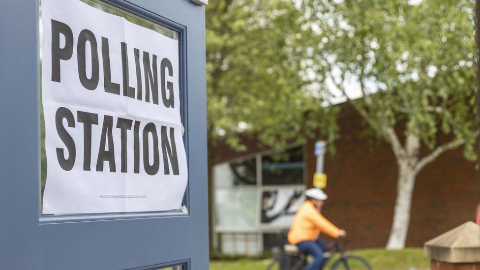 Polling station in London