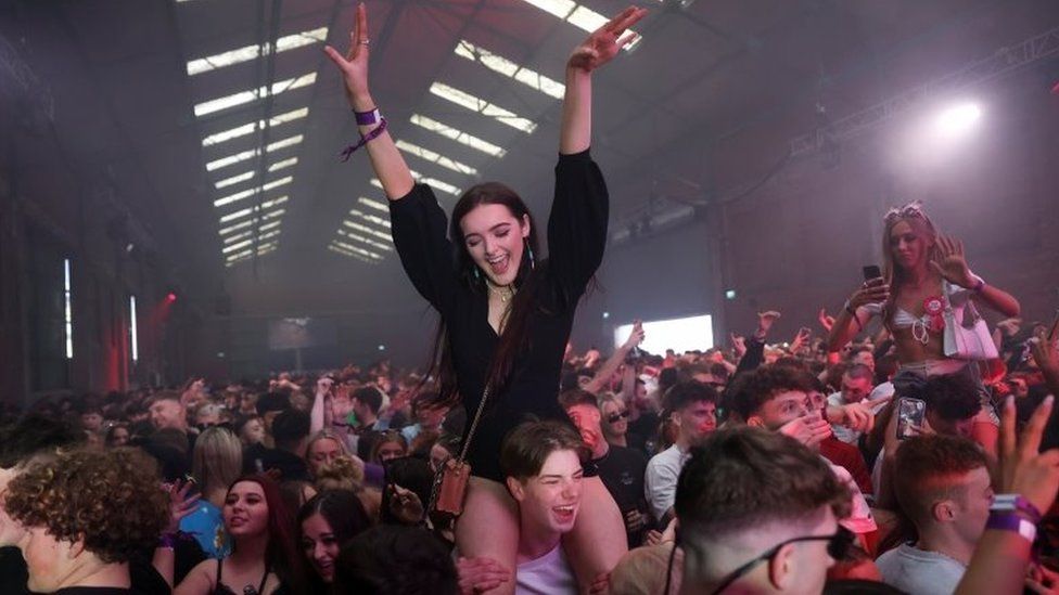 People enjoying the nightclub in Liverpool