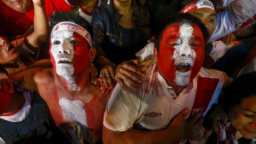 Fans in central Lima as Peru score