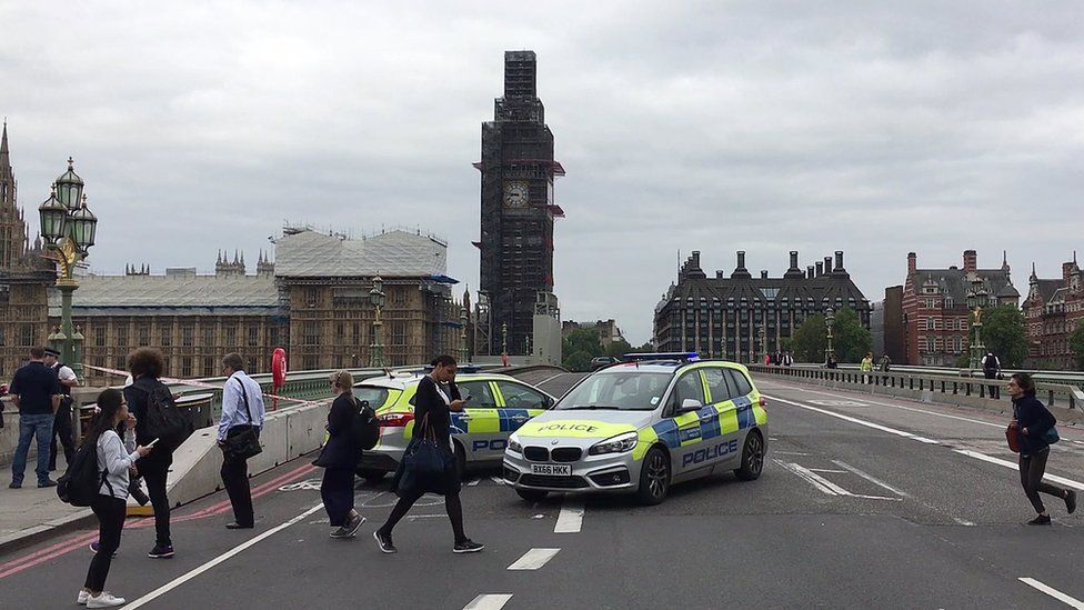 Westminster Bridge sealed off after crash