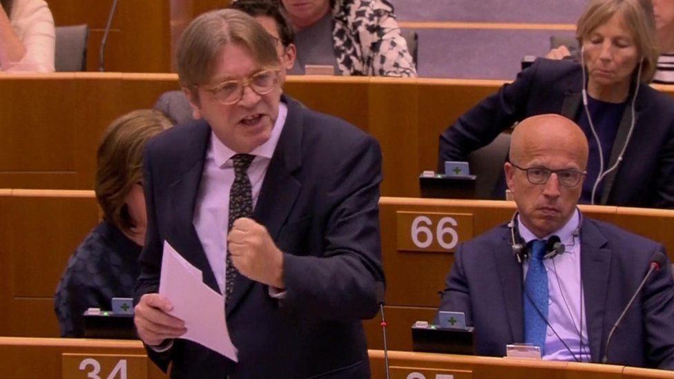 Guy Verhofstadt speaks in the European parliament