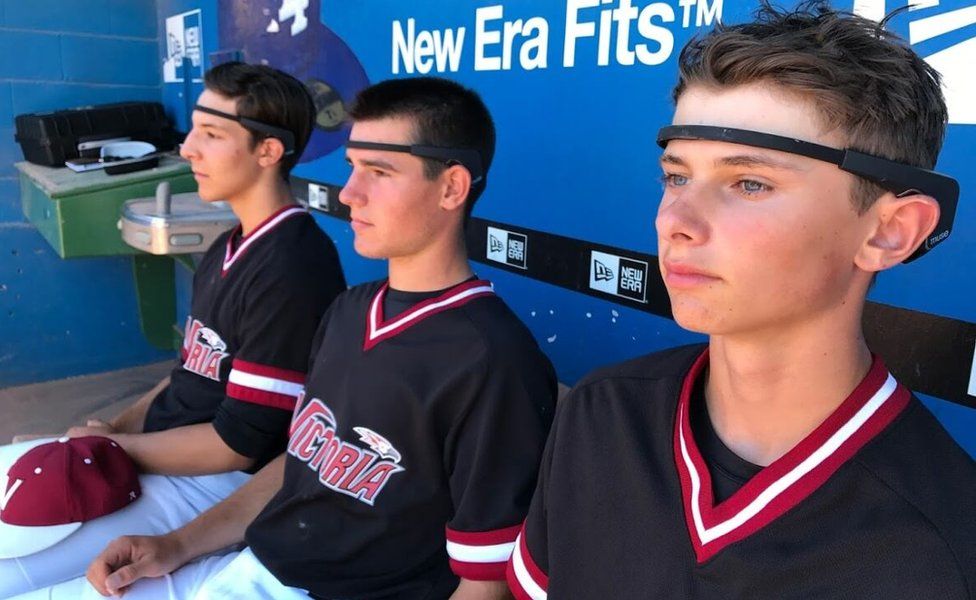 Young baseball players using Muse headbands