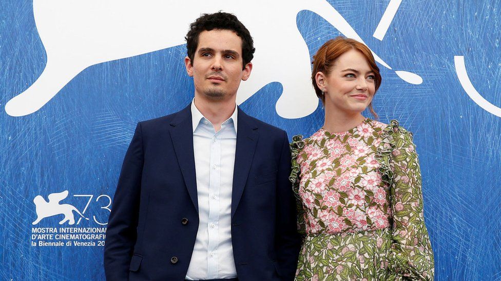 Damien Chazelle and Emma Stone at the Venice Film Festival