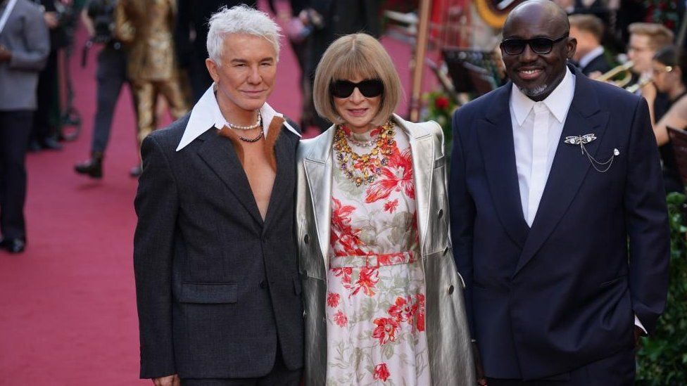 Baz Luhrmann, Anna Wintour and Edward Enninful attending the Vogue World: London show