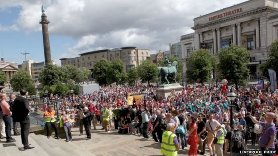 Liverpool Pride march takes place to celebrate LGBT community BBC News