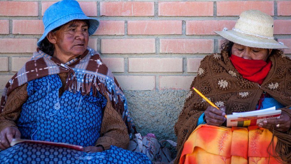 Two women learn to read and write in Bolivia