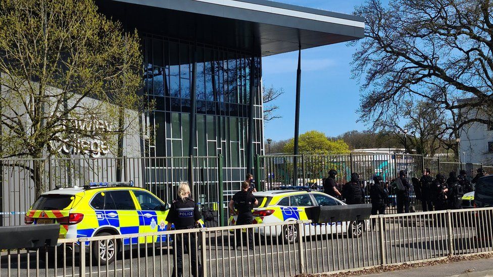 Police outside Crawley College