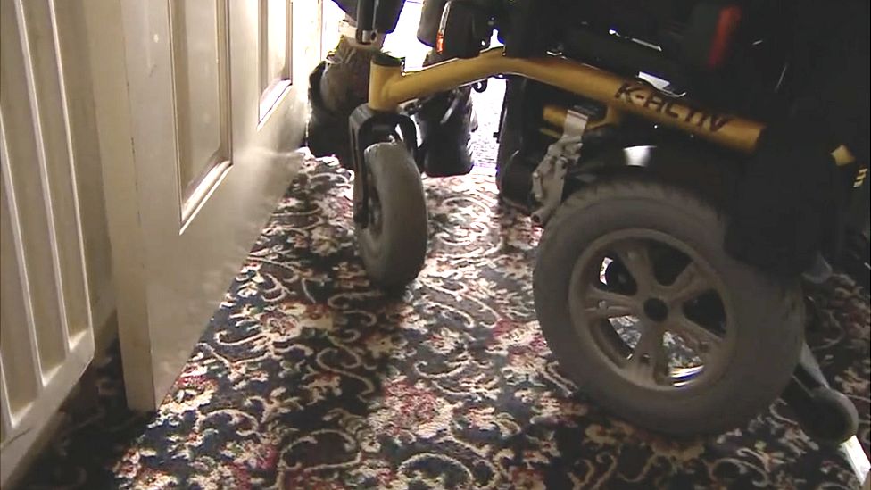 Wheelchair in doorway