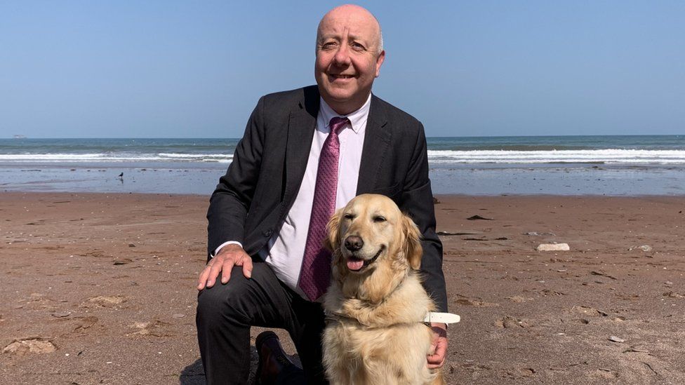 Councillor Steve Darling and his guide dog Jennie