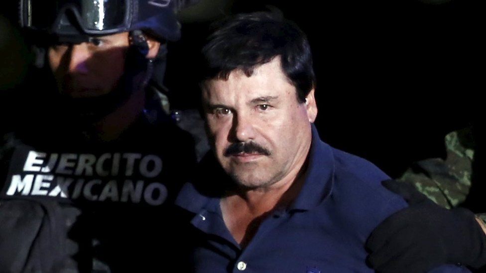 Joaquin "El Chapo" Guzman is paraded before the media after his arrest