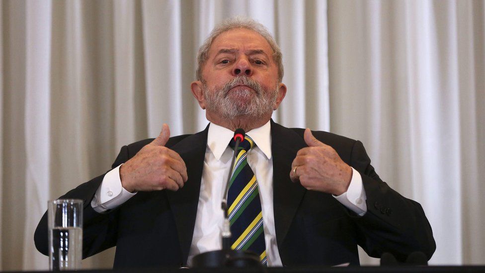 Former Brazilian President, Luiz Inacio Lula da Silva, talks during a press conference with members of the foreign press, in Sao Paulo, Brazil, on 28 March 2016
