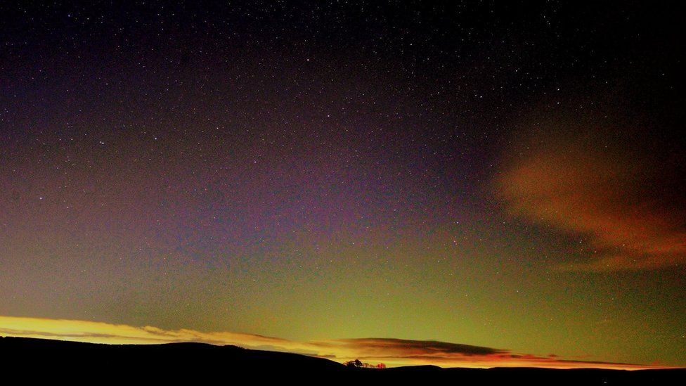Northern Lights from the Peak District