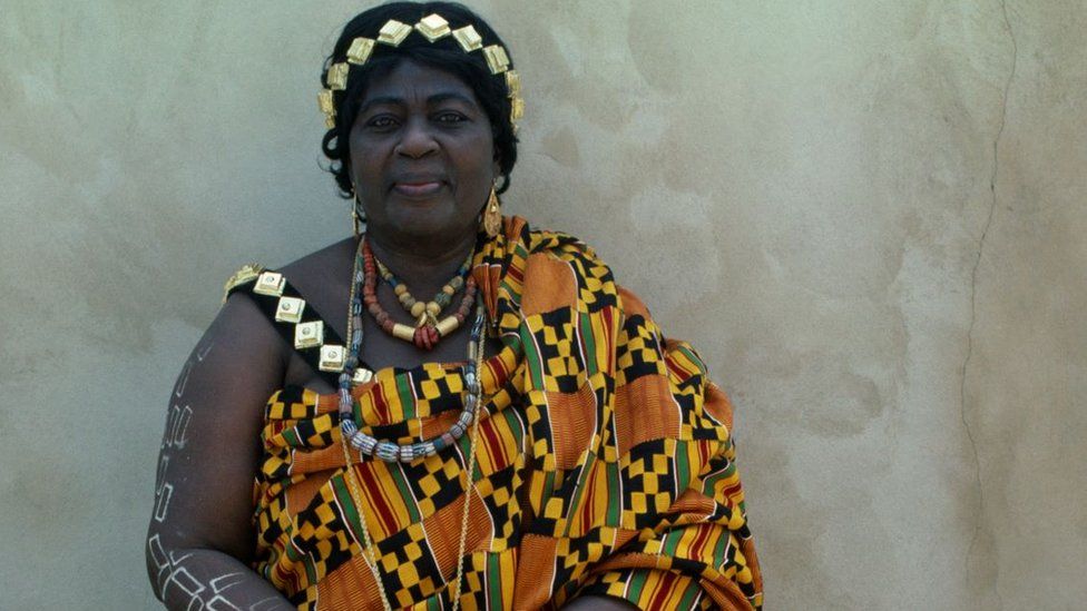 Image of Detail of a length of Kente cloth, Ashanti People, early