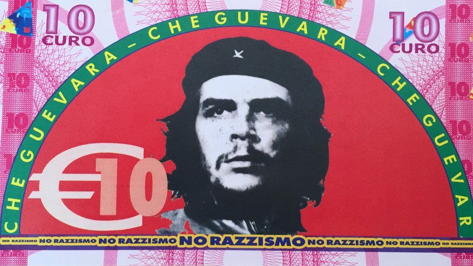 Fake 10 euro note with Che Geuvara on the back