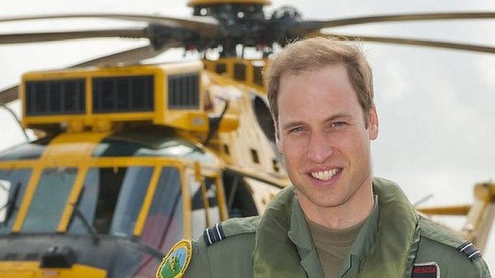 Prince William as an RAF search and rescue helicopter pilot