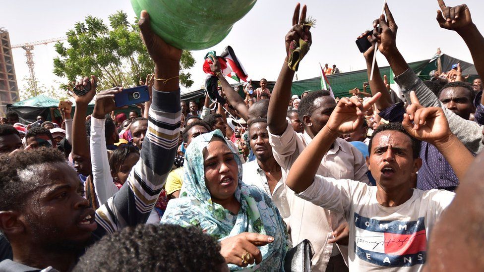 Protesters in Khartoum