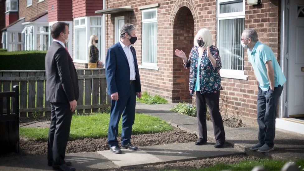 Sir Keir Starmer and Dr Paul Williams campaign on the doorstep in Hartlepool