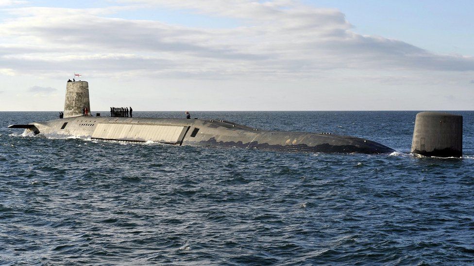 Image of Trident Nuclear Submarine, HMS Victorious, on patrol off the west coast of Scotland