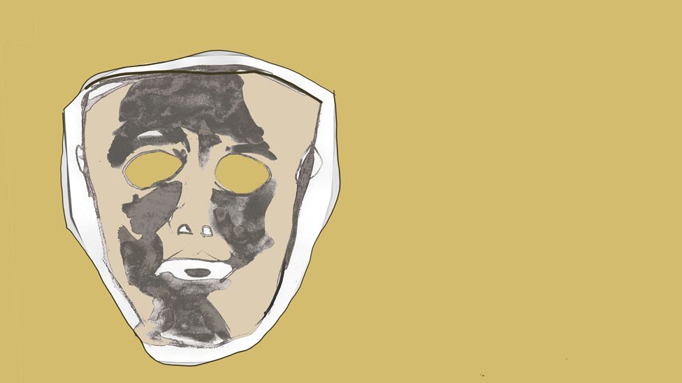 Yellow mask illustration