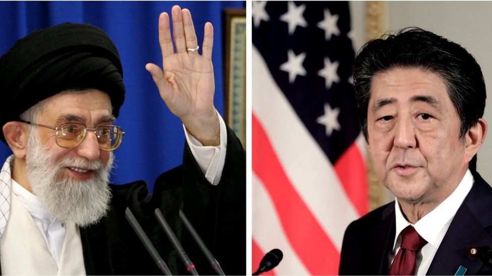 Ayatollah Ali Khamenei and Shinzo Abe