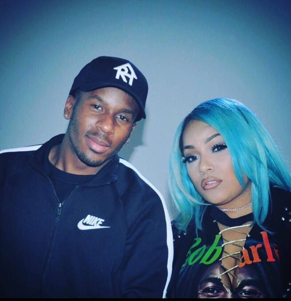 Niyah Smith with Stefflon Don at the recording of her video for Real Ting Remix featuring Giggs