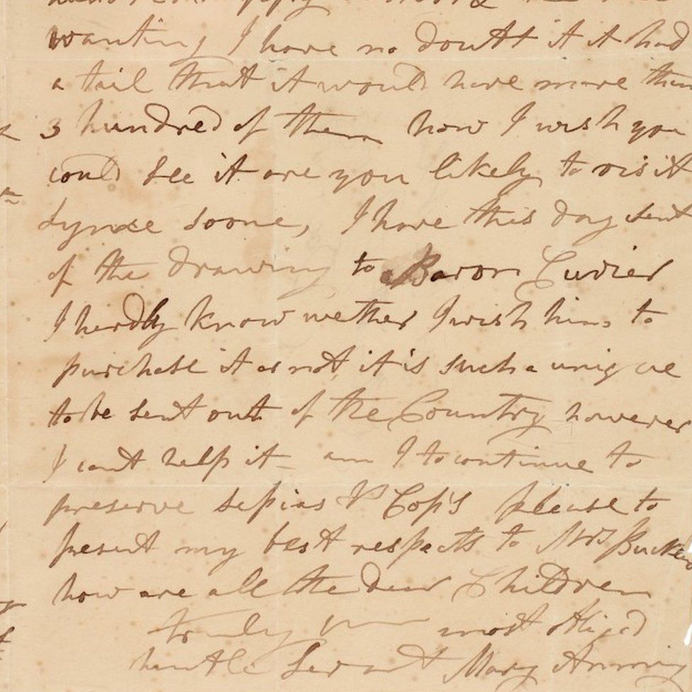 Letter written by Mary Anning
