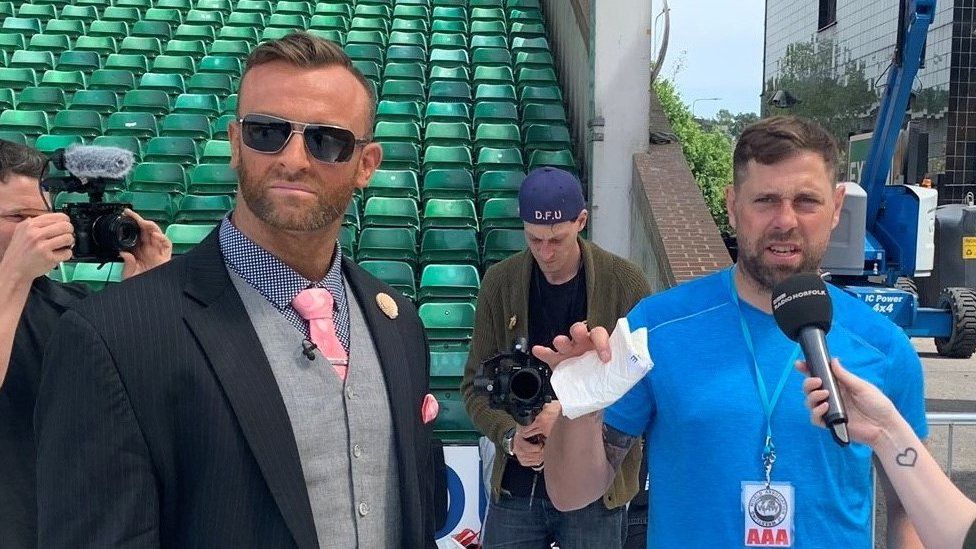 Wrestler Nick Aldis and ex-Norwich City player Grant Holt