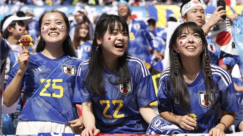 Japan fans at a match in Qatar