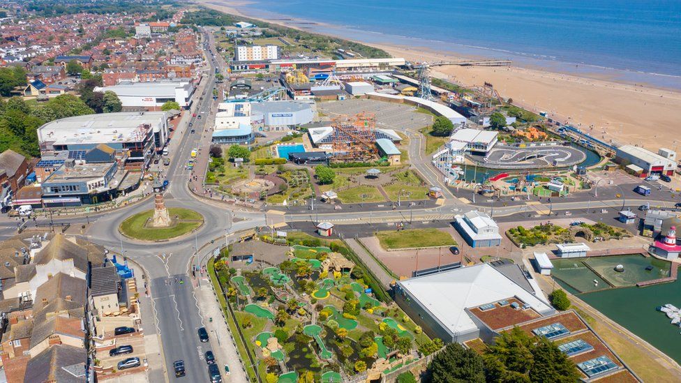 Aerial shot of Skegness